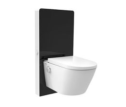 Bồn Cầu Điện Tử Viglacera Platinum P.16.320 Treo Tường Kính Đen