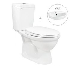 Bàn Cầu 2 Khối Viglacera VI88 Nắp Êm Kèm VTL2